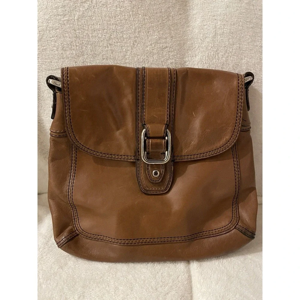 Fossil Shoulder Bag Crossbody Bag Leather Brown Shoulder Bag Messenger Bag - Picture 1 of 9